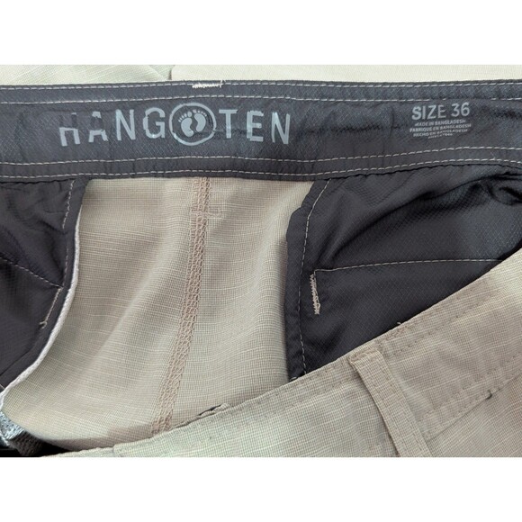 HANG TEN Hybrid Swim Shorts Chinos 36 Beige Drawstring Quick Dry Golf Beach - Picture 6 of 8